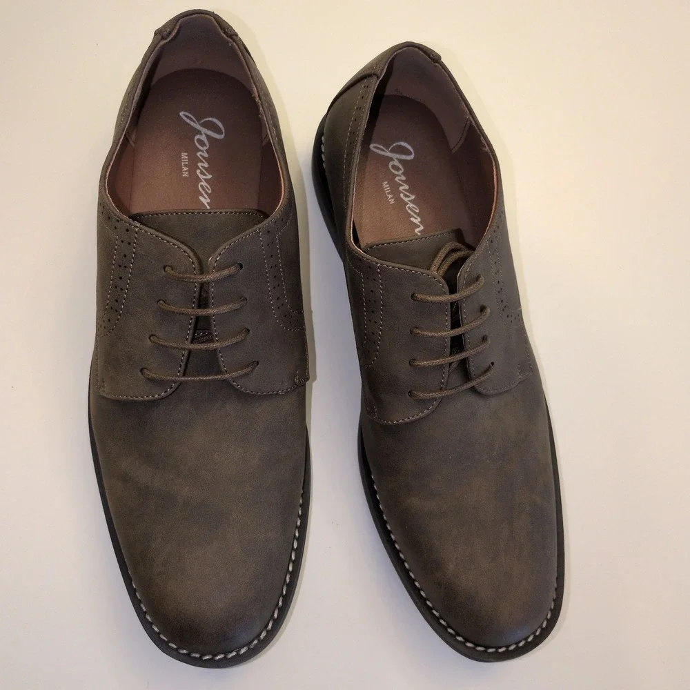 Jousen Milan Derby Dress Shoes Mens 10.5 Brown Perforated AMY709 DRE21063